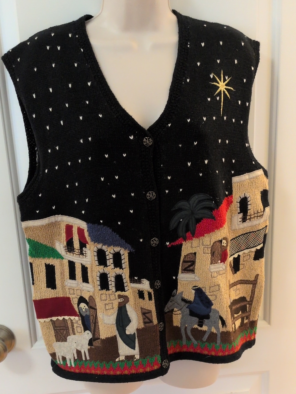 Vintage Sharin Young Sportswear Nativity Scene Sweater Vest